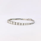 Bracelet ligne diamants or blanc platine - Castafiore