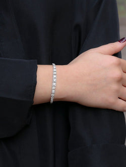 Bracelet ligne diamants or blanc platine - Castafiore