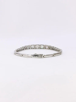 Bracelet ligne diamants or blanc platine - Castafiore