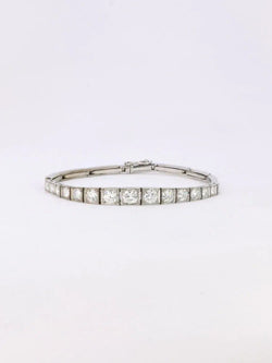 Bracelet ligne diamants or blanc platine - Castafiore