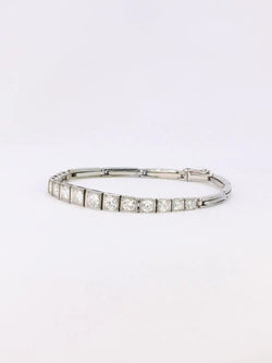 Bracelet ligne diamants or blanc platine - Castafiore