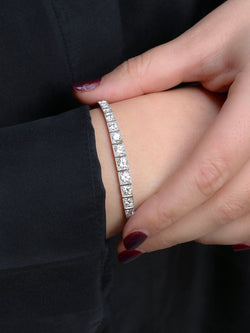 Bracelet ligne diamants or blanc platine - Castafiore