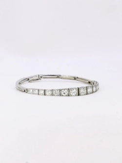 Bracelet ligne diamants or blanc platine - Castafiore