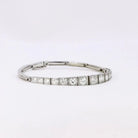 Bracelet ligne diamants or blanc platine - Castafiore