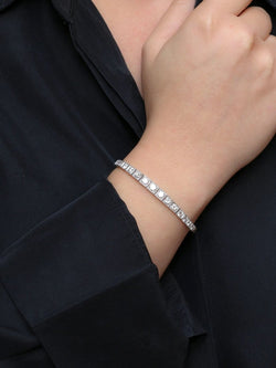 Bracelet ligne diamants or blanc platine - Castafiore