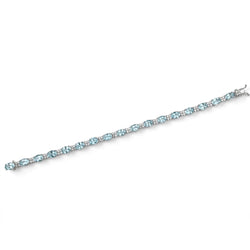 Bracelet Ligne en or blanc, aigue-marine et diamants - Castafiore