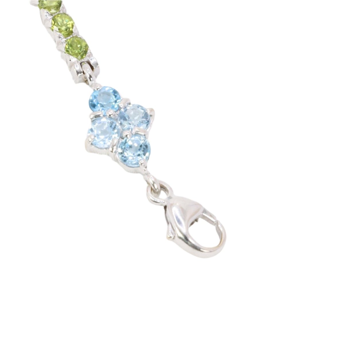 Bracelet Ligne en or blanc, citrines, péridots et topazes - Castafiore