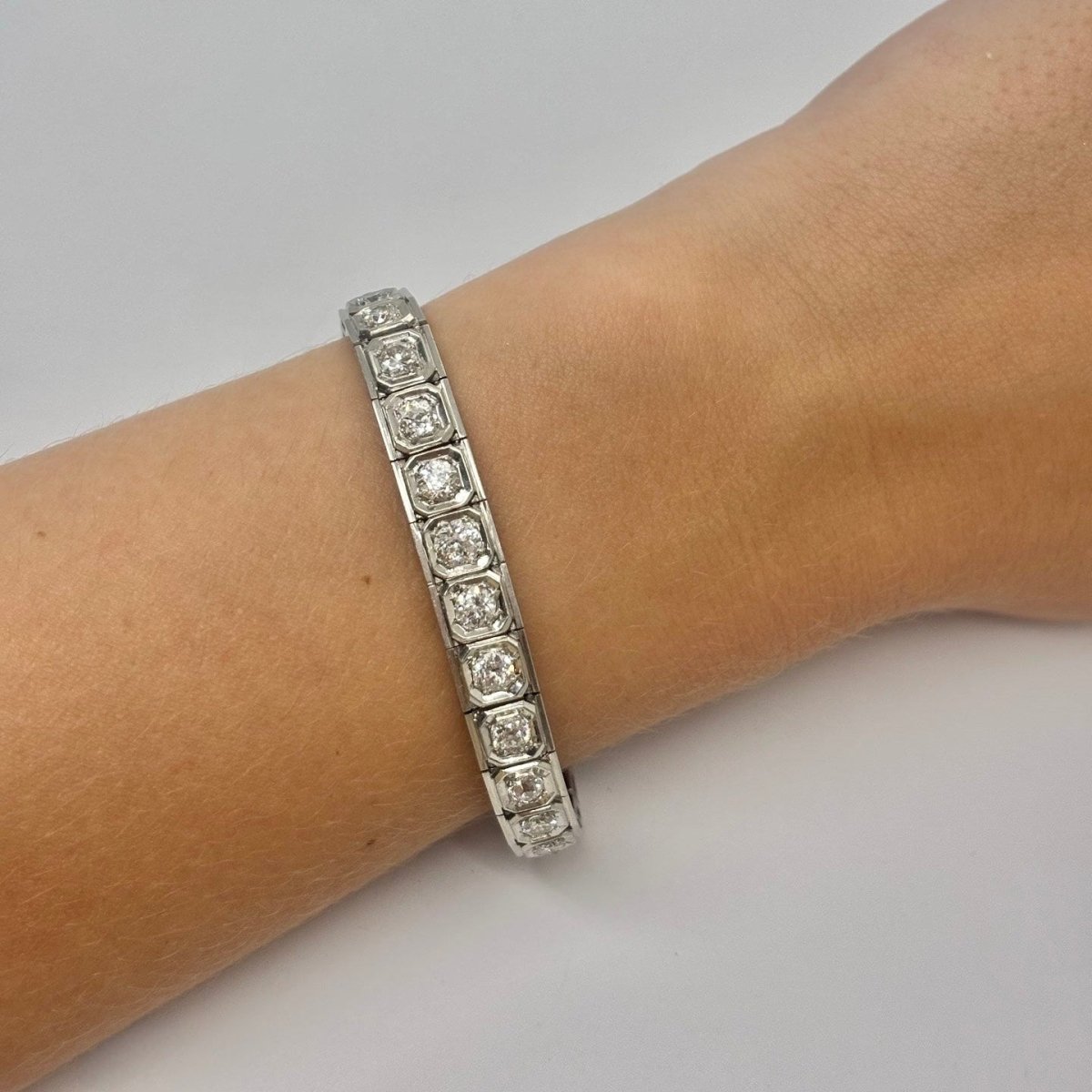 Bracelet Ligne en or blanc et diamants - Castafiore