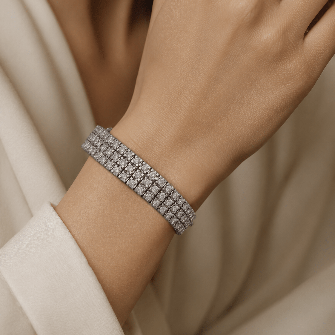 Bracelet Ligne en or blanc et diamants - Castafiore