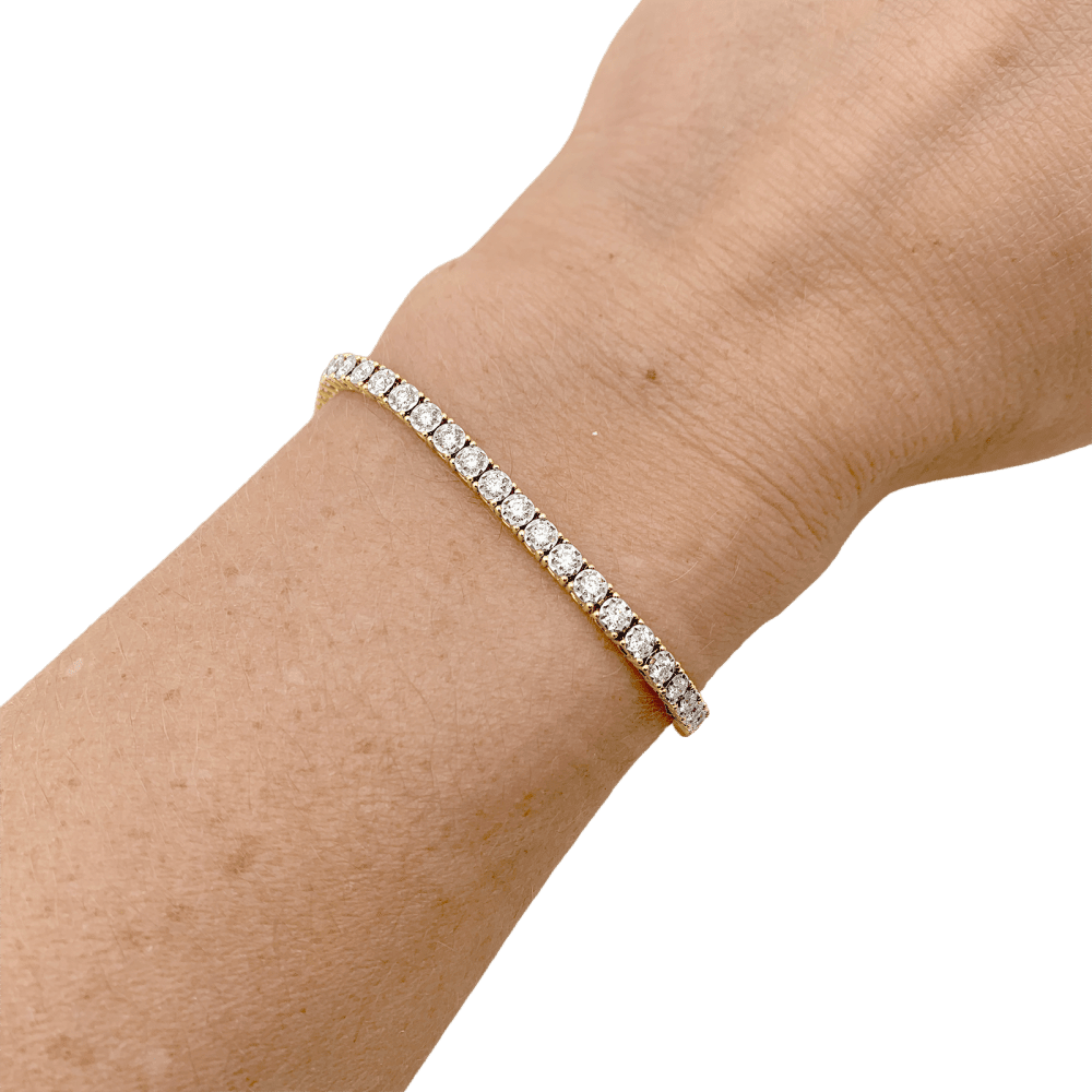 Bracelet two-gold line, diamonds, 2 carats.