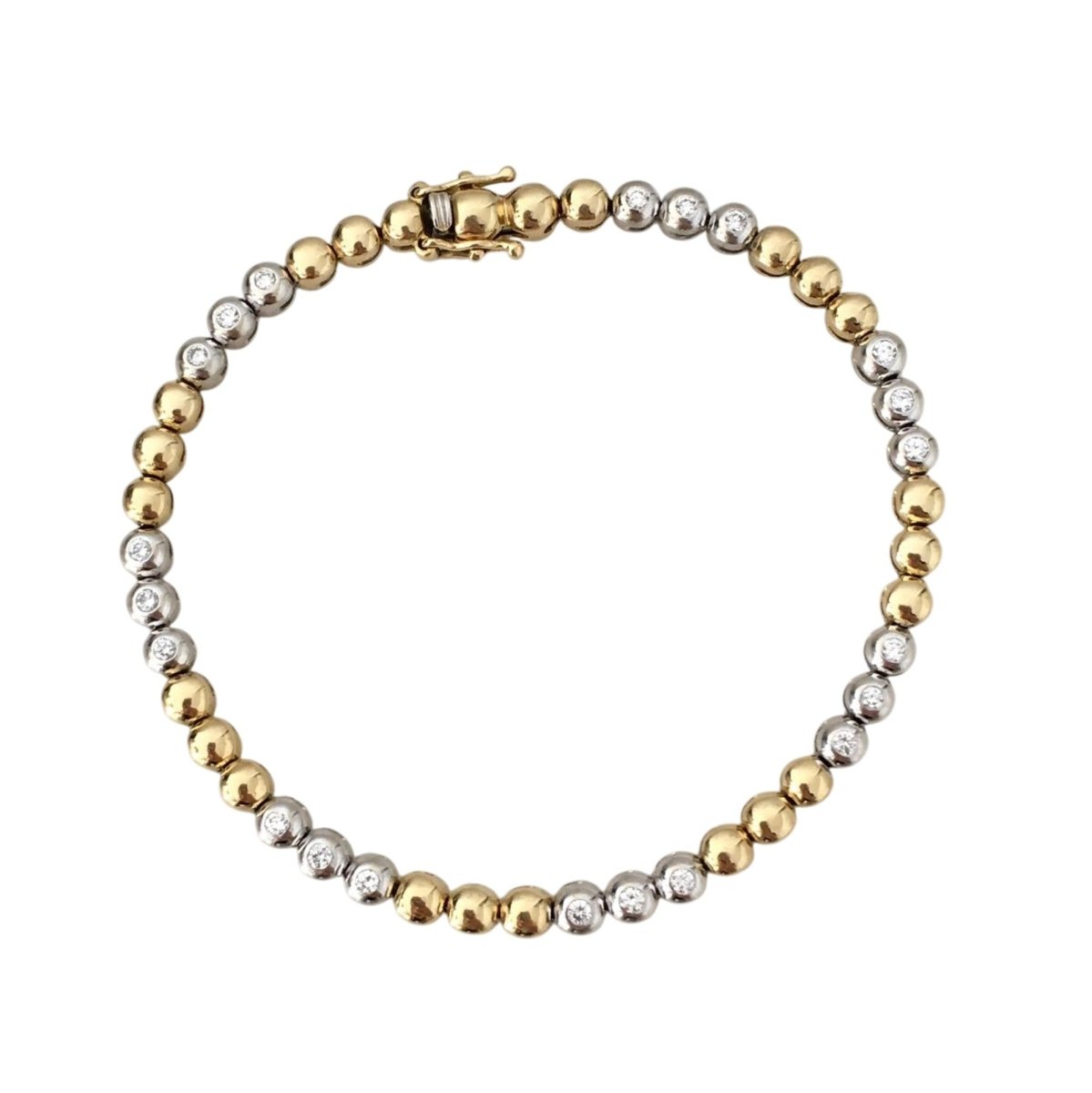 Bracelet Ligne en or blanc, or jaune et diamants - Castafiore