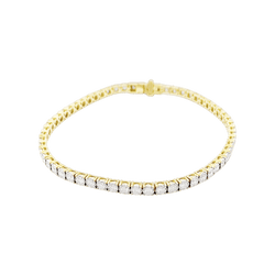 Bracelet two-gold line, diamonds, 2 carats.