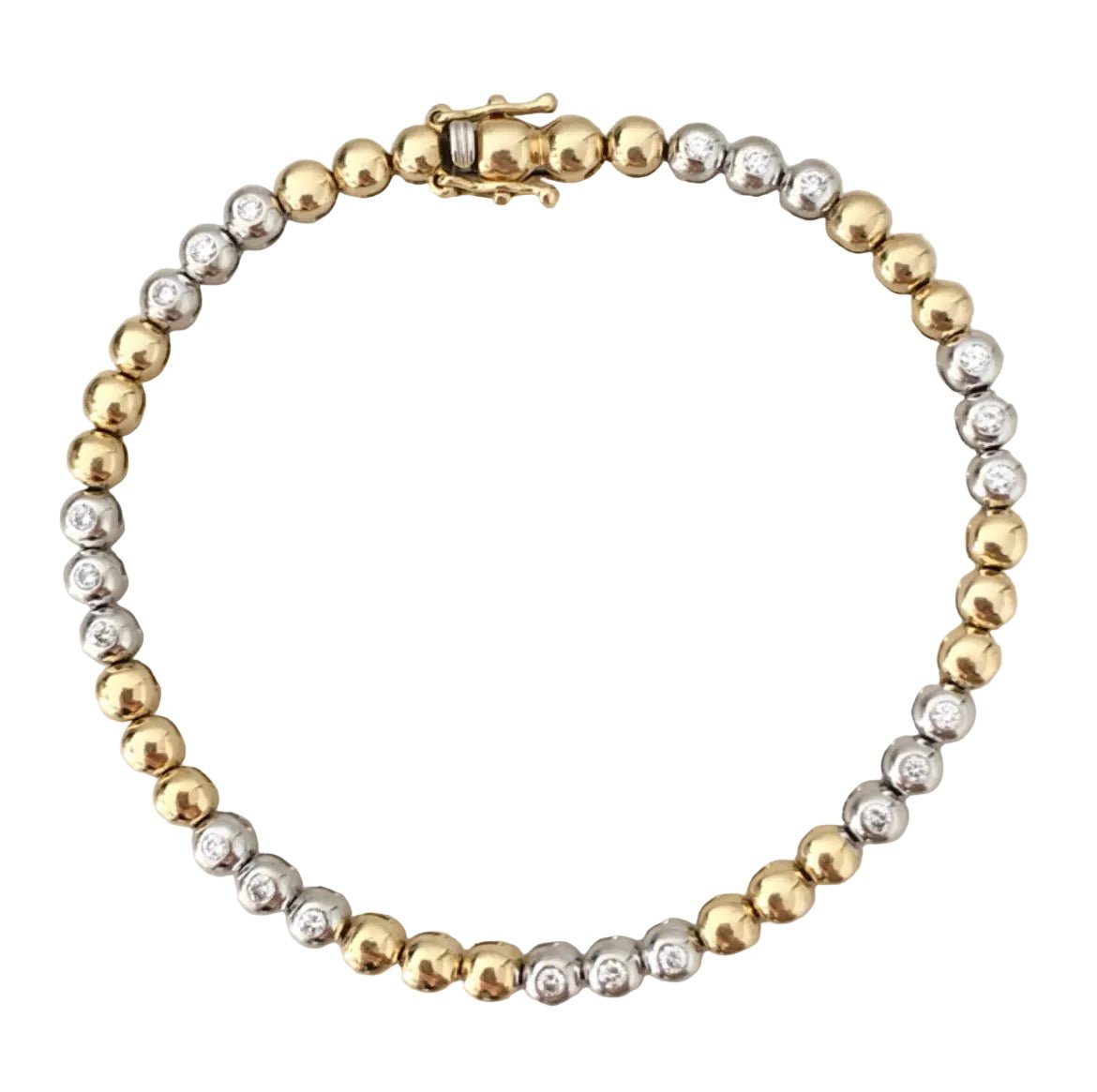 Bracelet Ligne en or blanc, or jaune et diamants - Castafiore