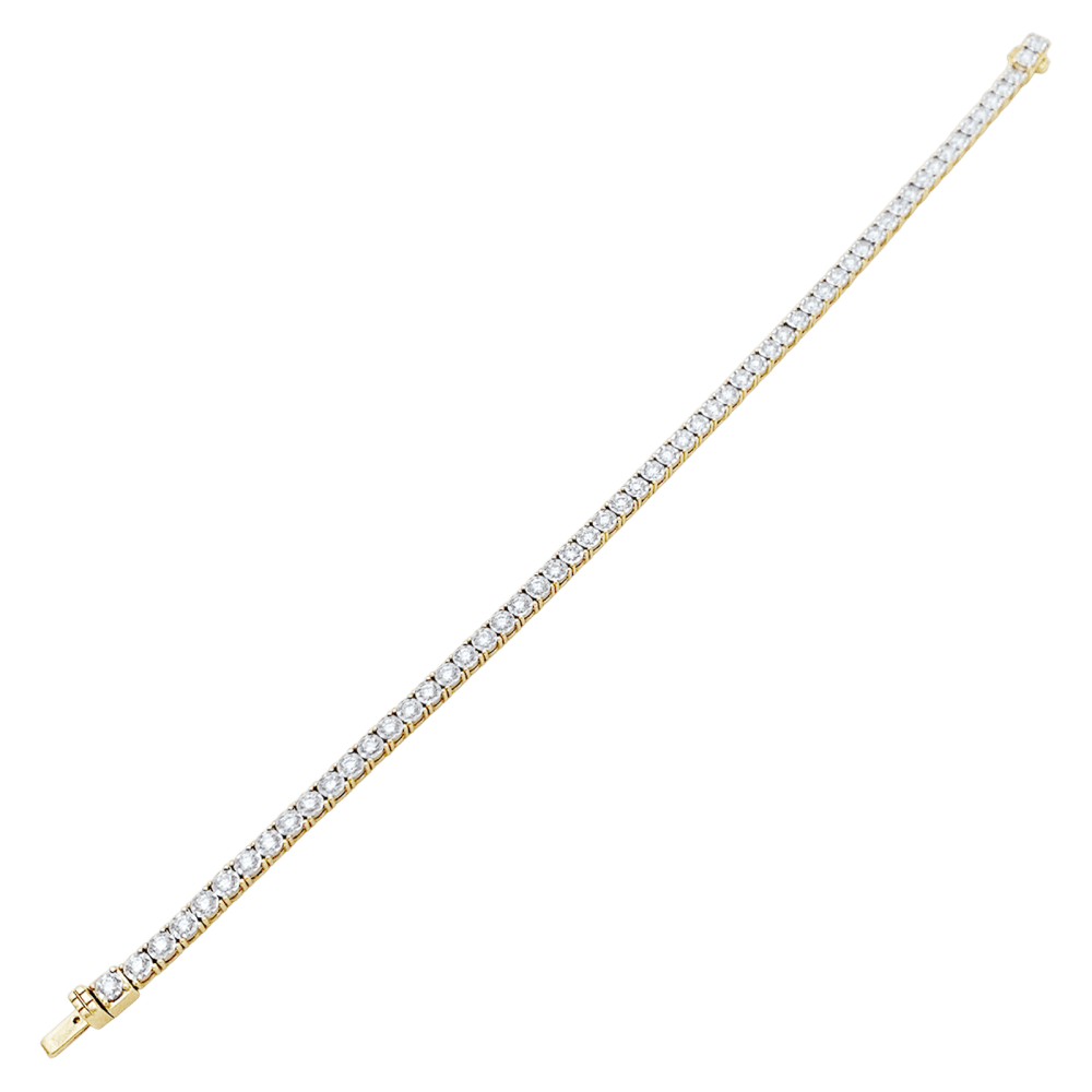 Bracelet two-gold line, diamonds, 2 carats.