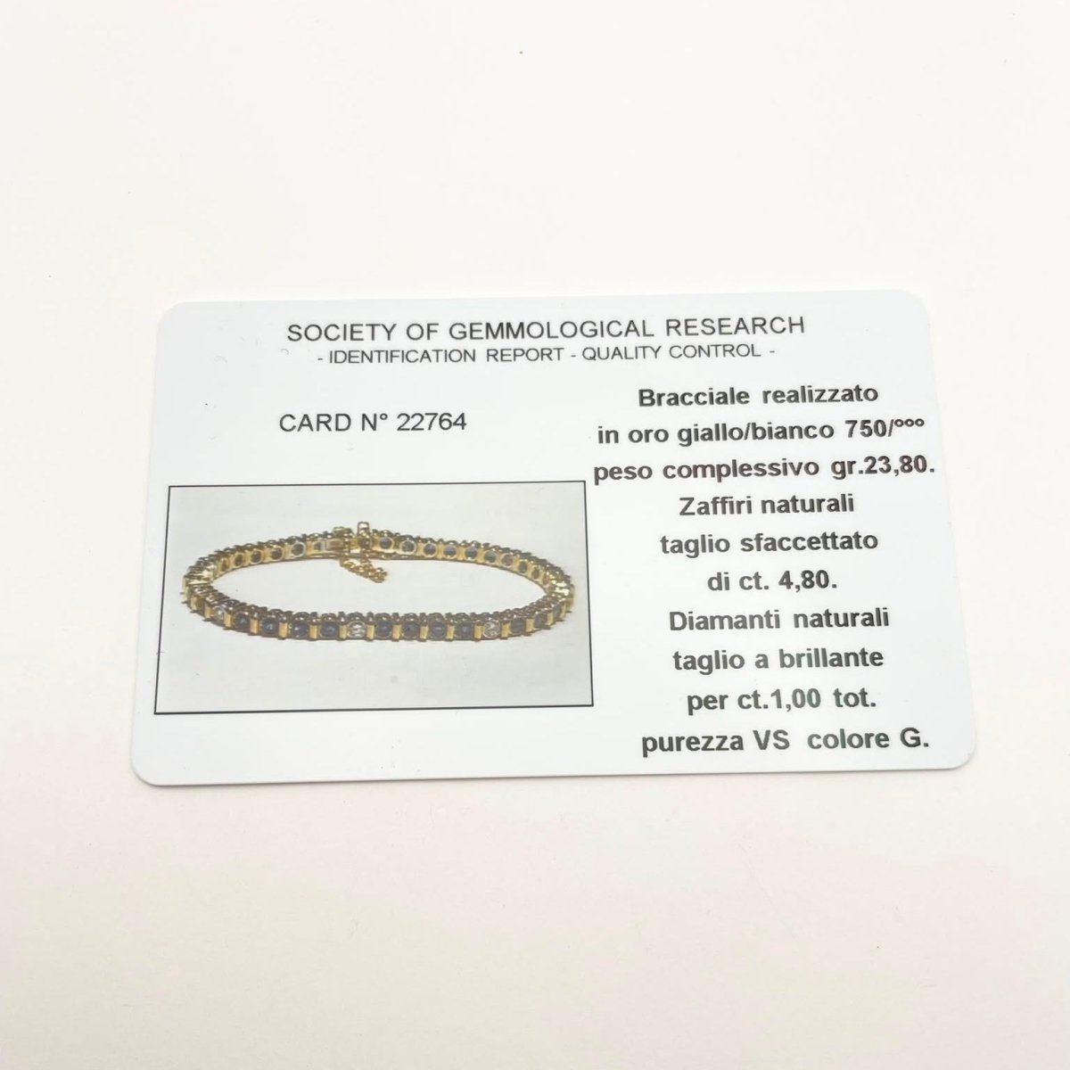 Bracelet Ligne en or blanc, or jaune, saphirs et diamants - Castafiore
