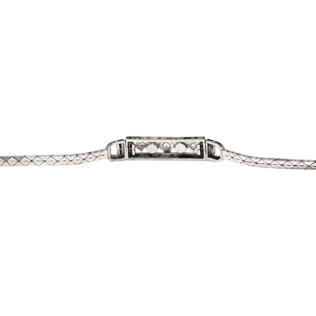 Bracelet Ligne en or blanc, perles et diamants - Castafiore
