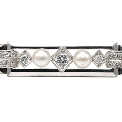 Bracelet Ligne en or blanc, perles et diamants - Castafiore