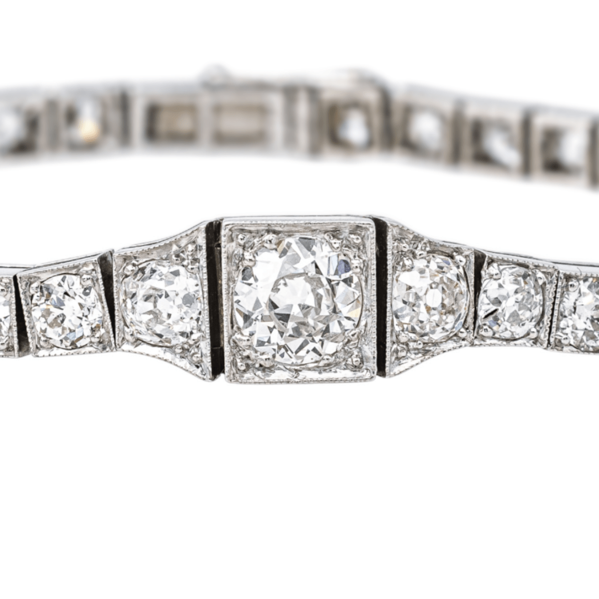 Bracelet Ligne en or blanc, platine et diamants - Castafiore