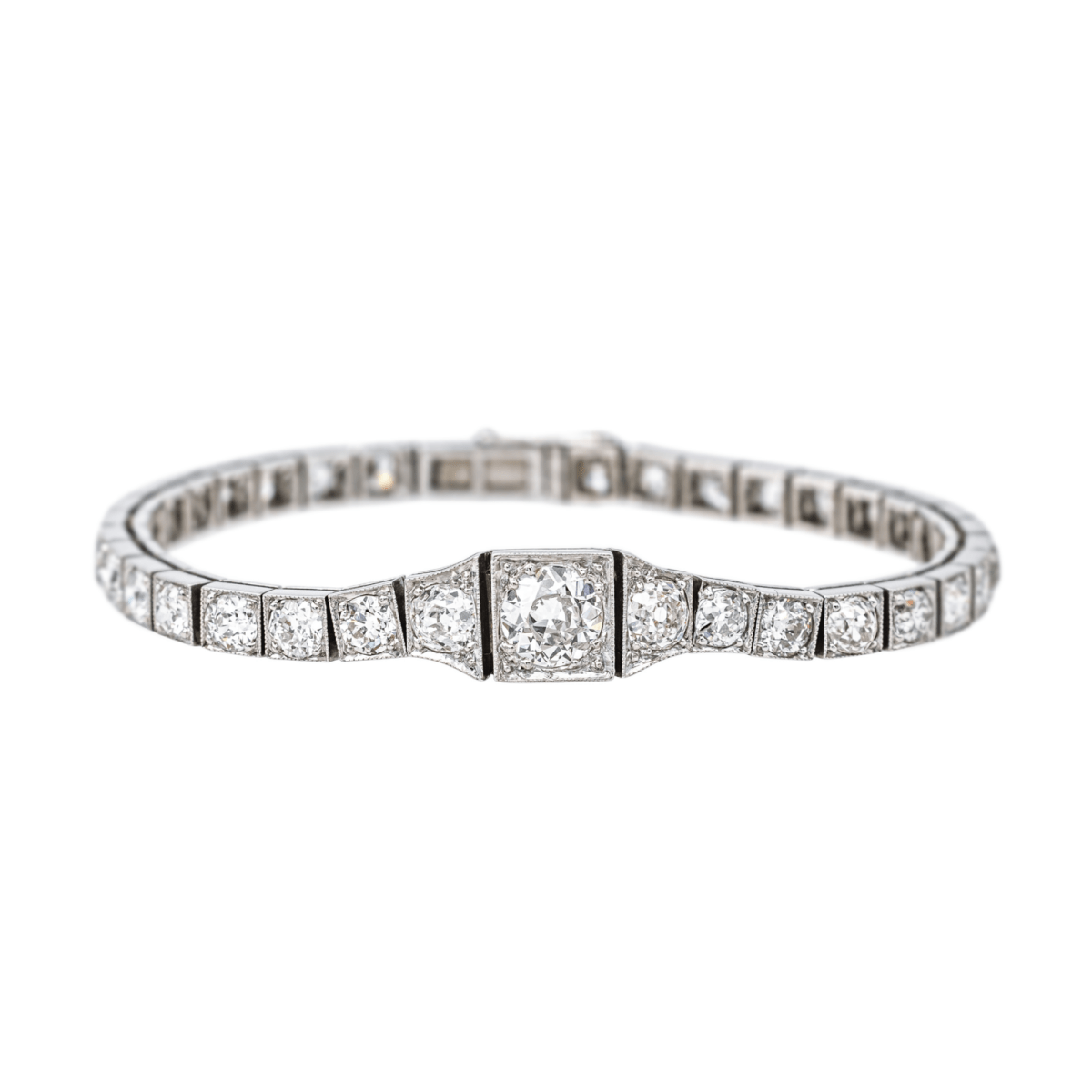 Bracelet Ligne en or blanc, platine et diamants - Castafiore