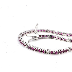 Bracelet Ligne en or blanc, rubis et diamants - Castafiore