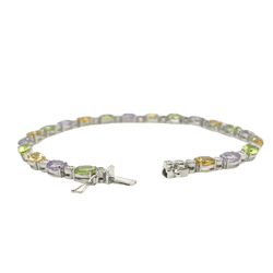 Bracelet Ligne en or blanc, tourmalines et diamants - Castafiore