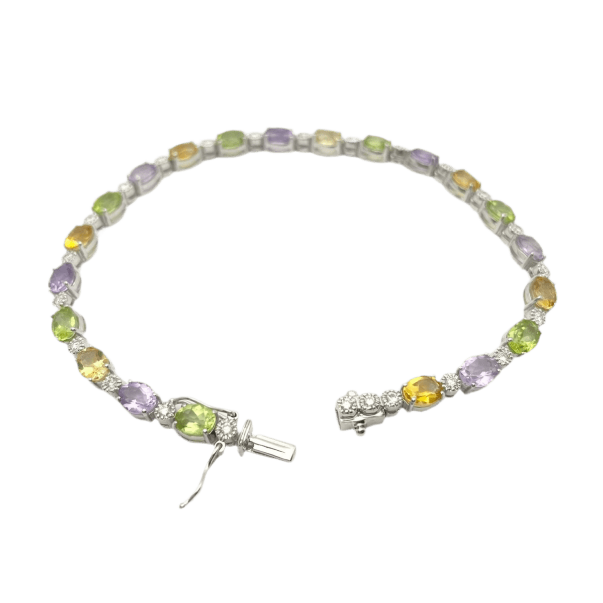 Bracelet Ligne en or blanc, tourmalines et diamants - Castafiore