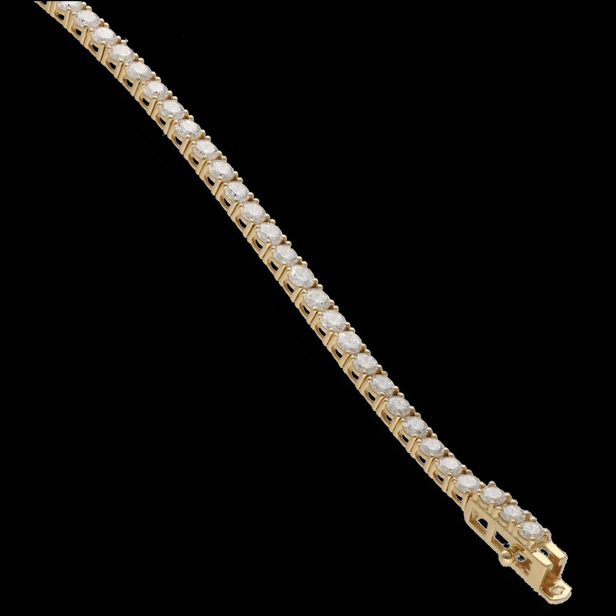 Bracelet ligne en or jaune 18 Cts avec 4,0 Cts de diamants brillants G - VS. - Castafiore