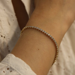 Bracelet ligne en or jaune 18 Cts avec 4,0 Cts de diamants brillants G - VS. - Castafiore
