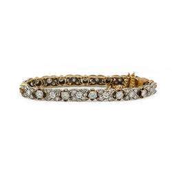 Bracelet Ligne en or jaune, argent et diamants - Castafiore
