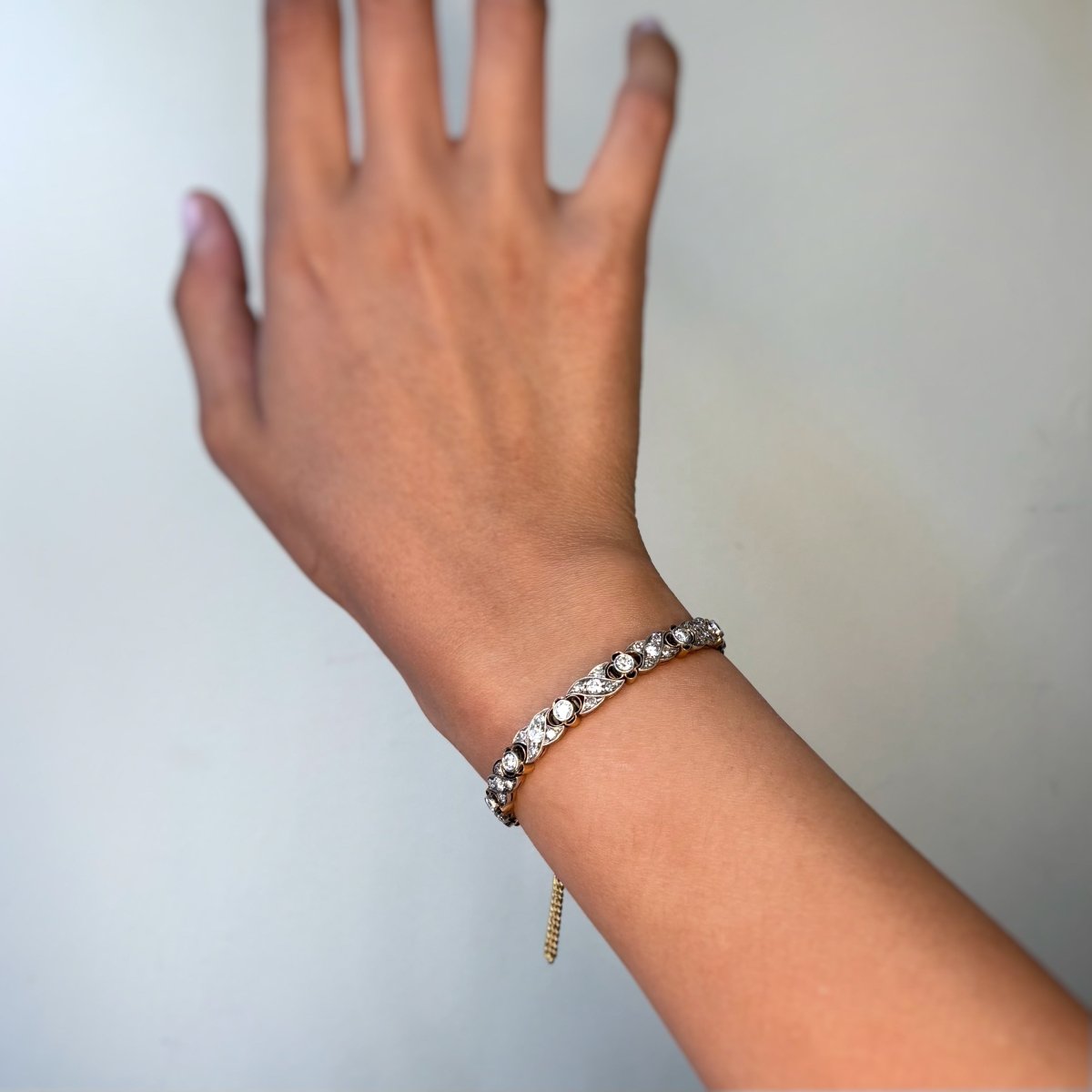 Bracelet Ligne en or jaune, argent et diamants - Castafiore