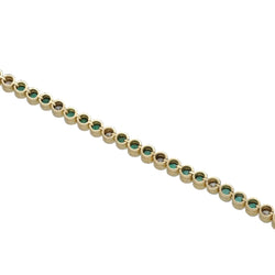 Bracelet Ligne en or jaune, émeraudes et diamants - Castafiore