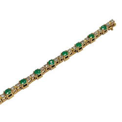 Bracelet Ligne en or jaune, émeraudes et diamants - Castafiore