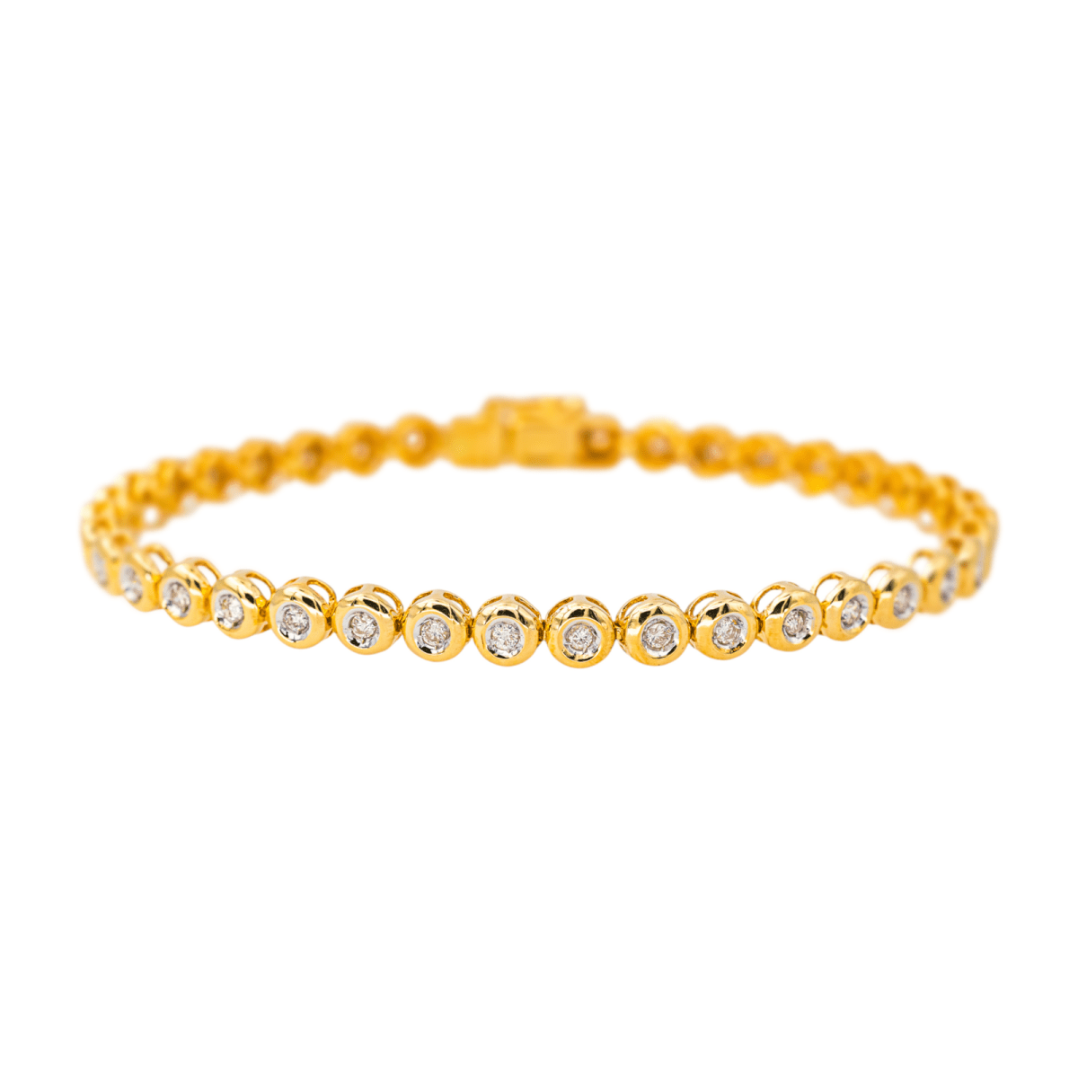 Bracelet Ligne en or jaune et diamants - Castafiore