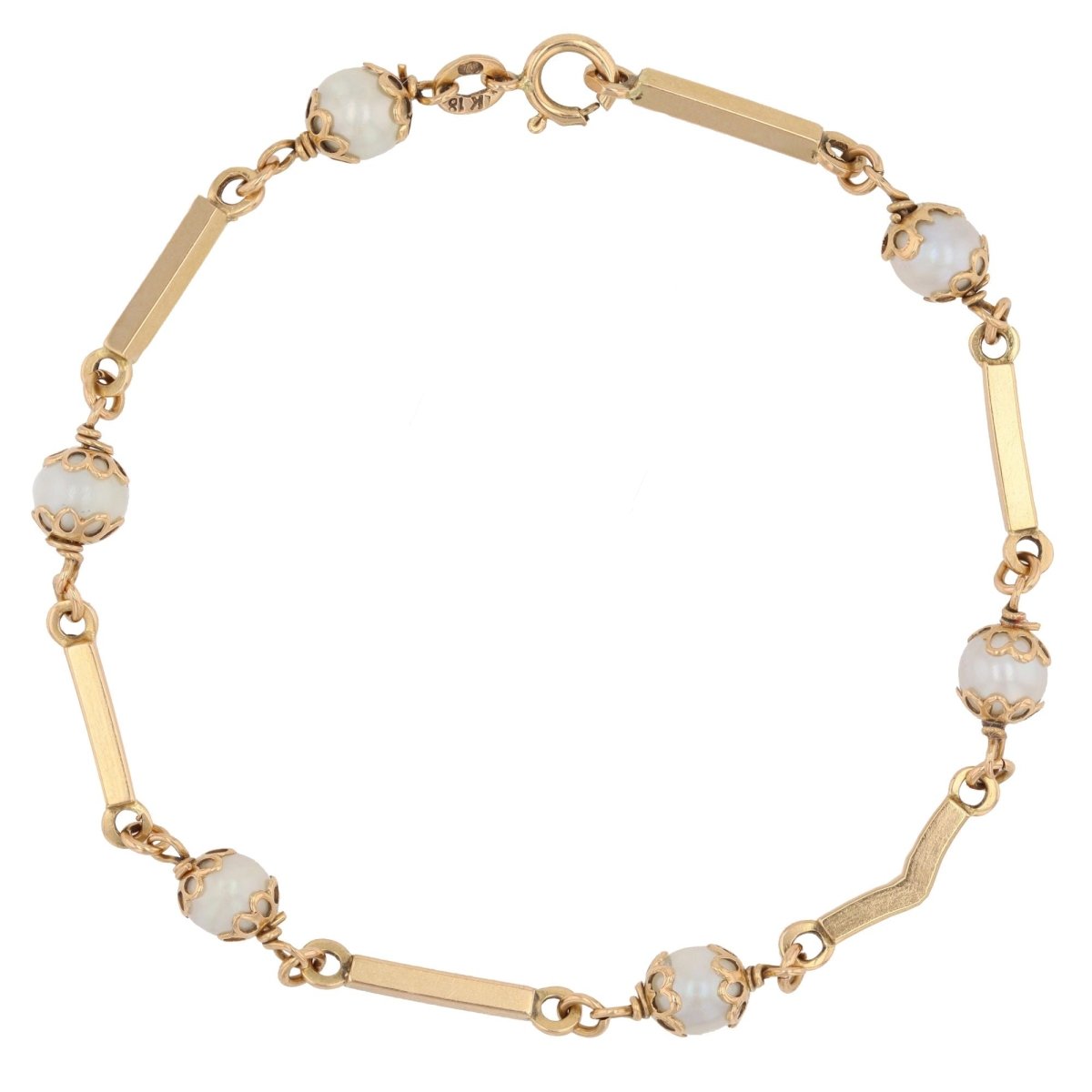 Bracelet Ligne en or jaune et perles - Castafiore