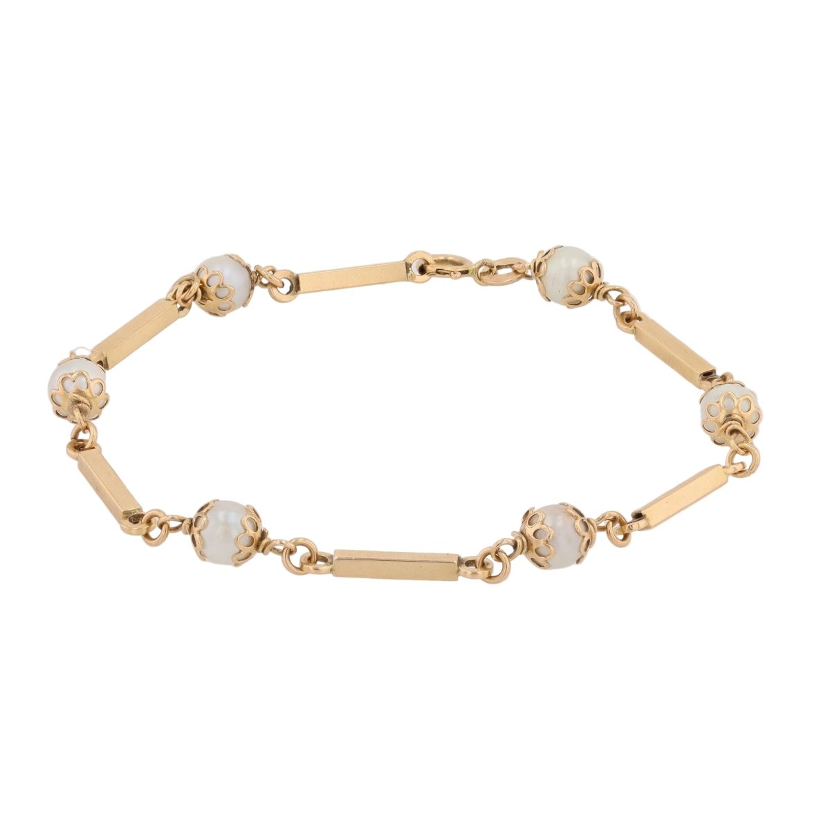 Bracelet Ligne en or jaune et perles - Castafiore