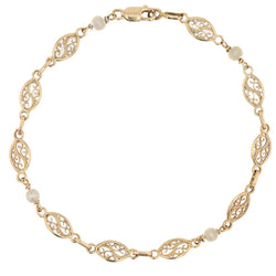 Bracelet Ligne en or jaune et perles - Castafiore
