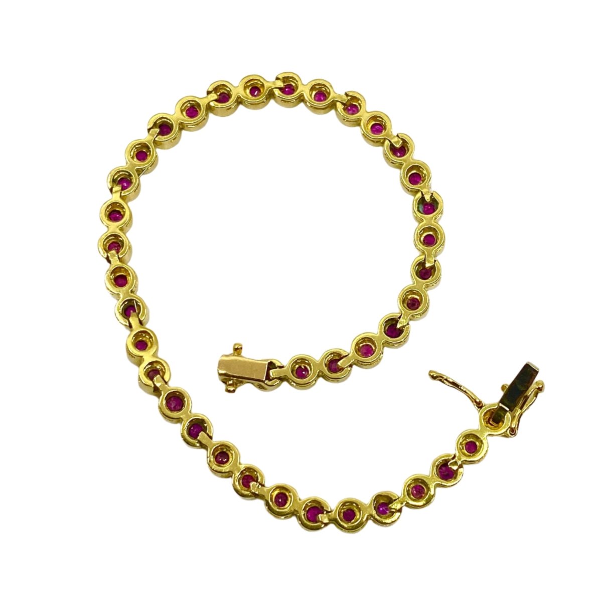 Bracelet ligne en or jaune et rubis - Castafiore