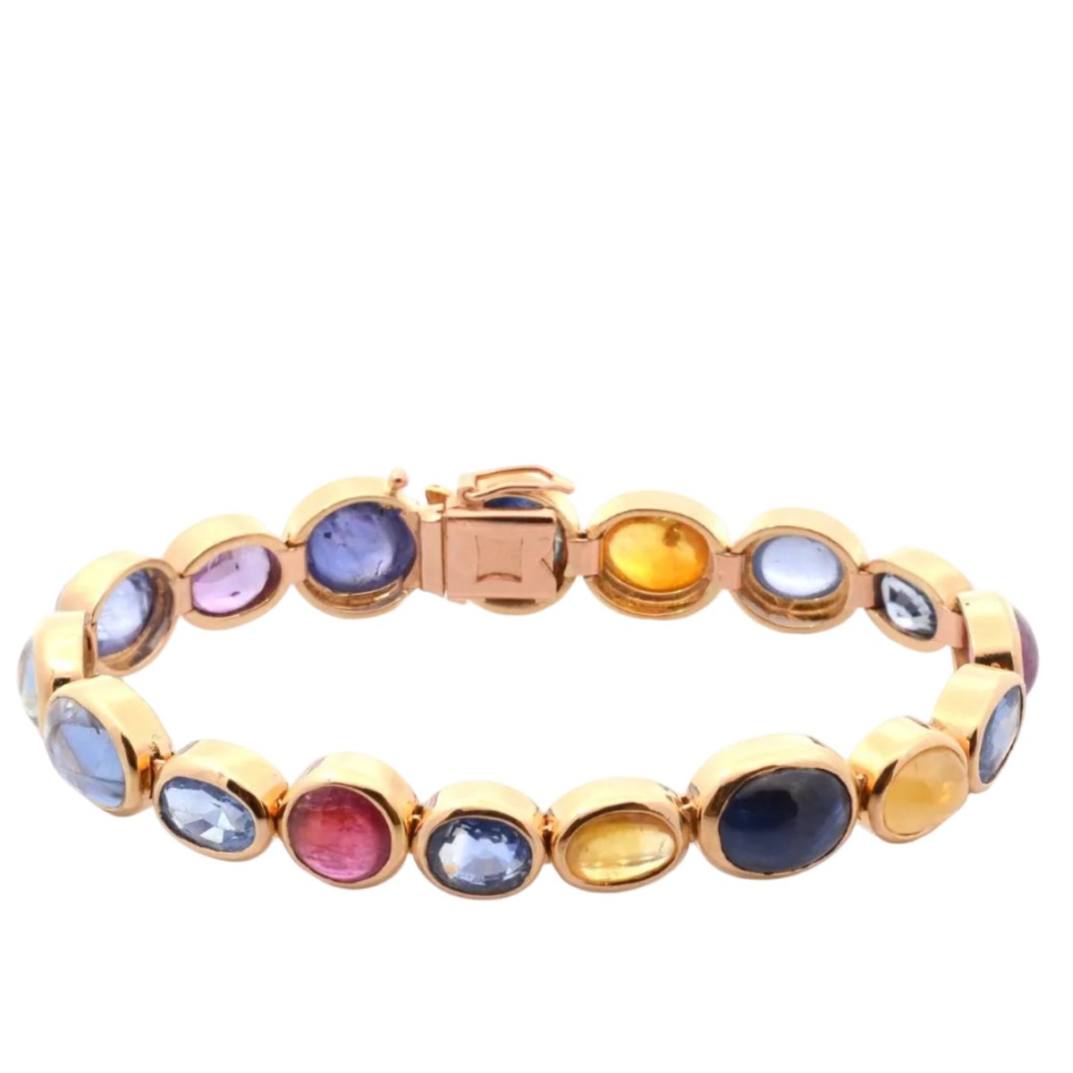 Bracelet Ligne en or jaune et saphirs - Castafiore