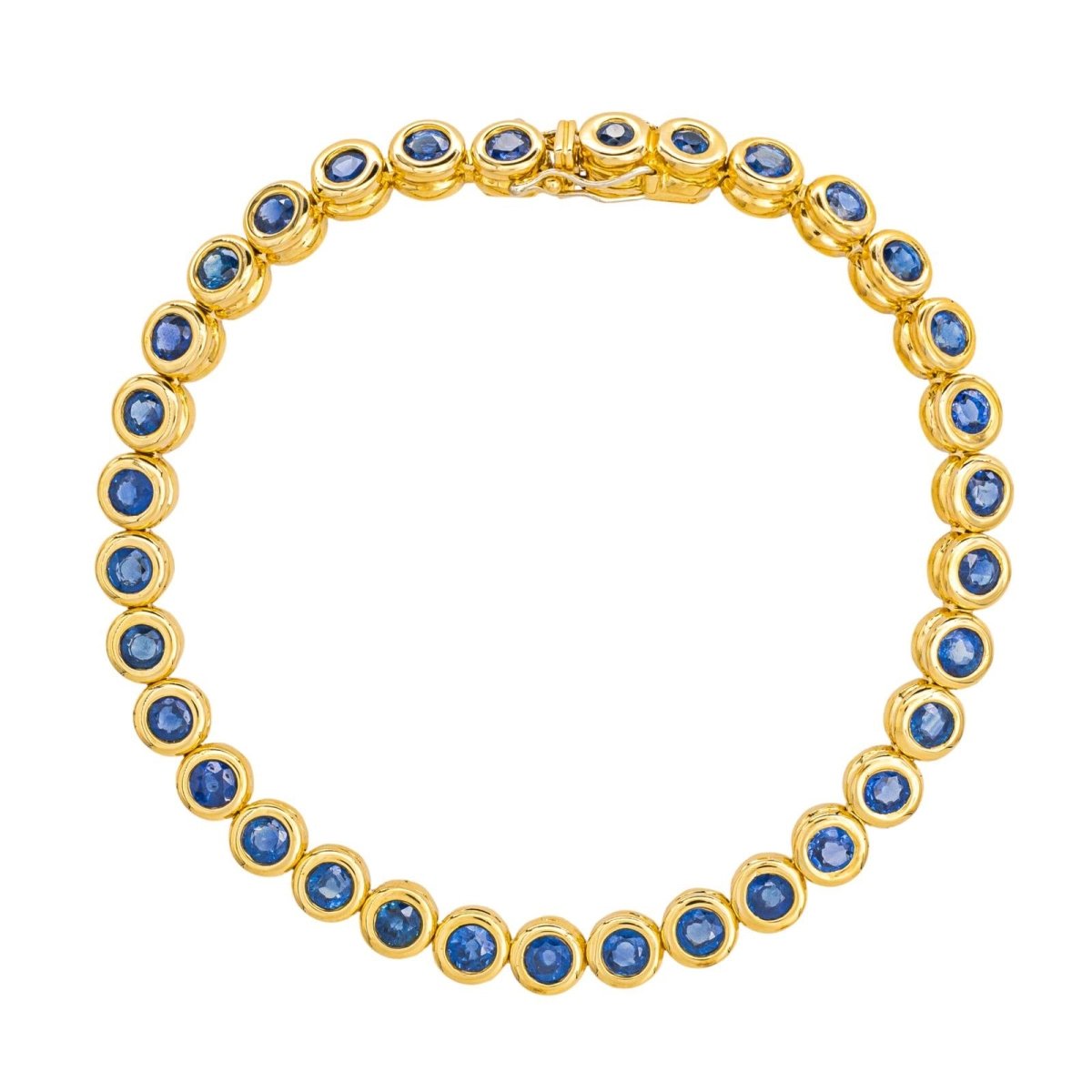Bracelet Ligne en or jaune et saphirs - Castafiore