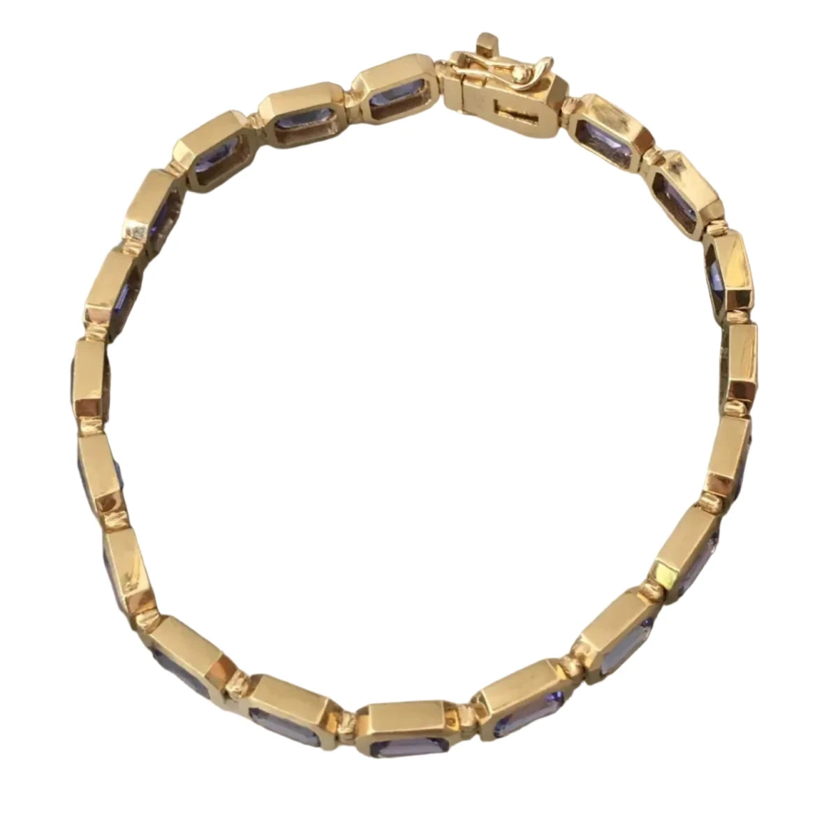 Bracelet Ligne en or jaune et tanzanites - Castafiore