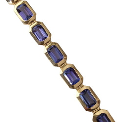 Bracelet Ligne en or jaune et tanzanites - Castafiore