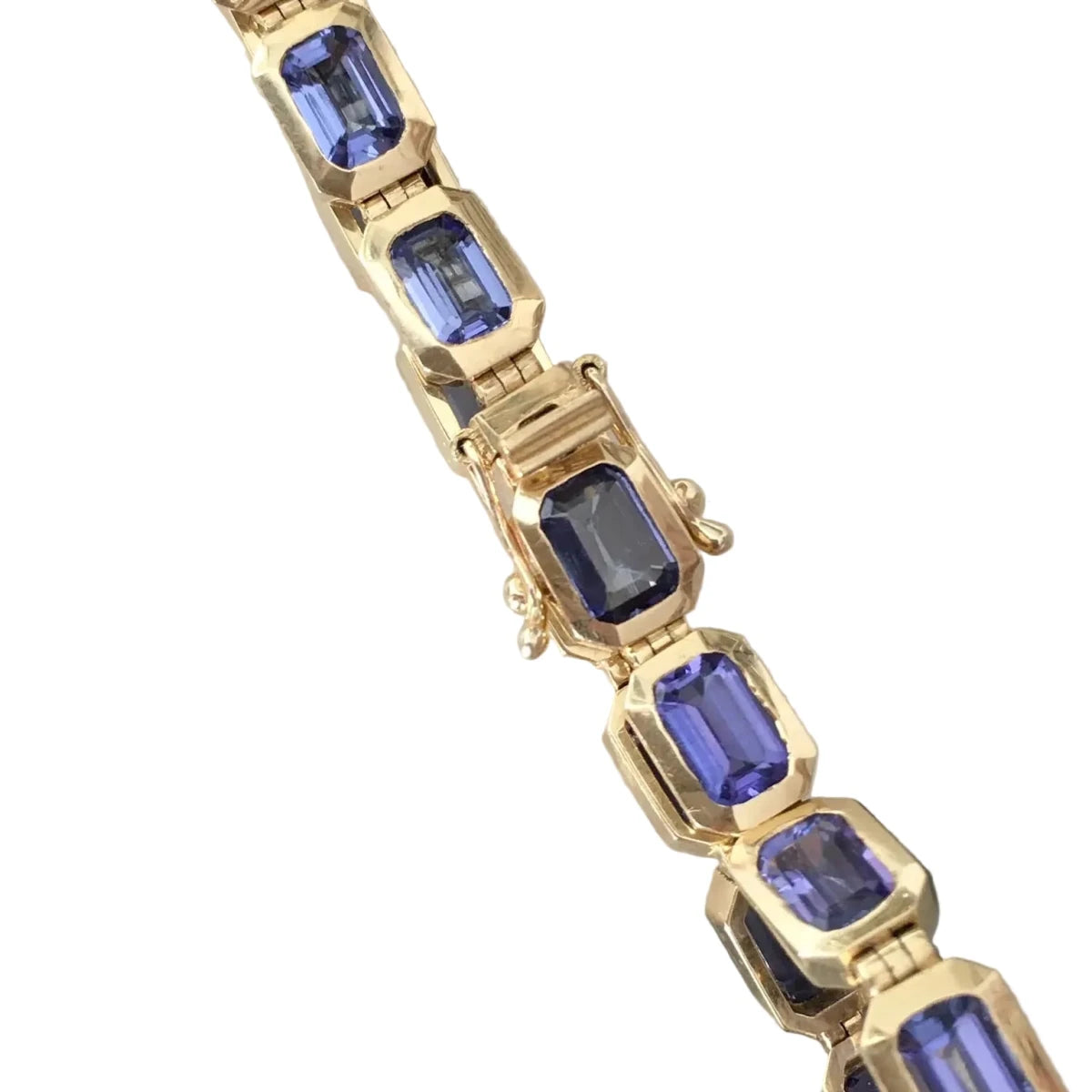 Bracelet Ligne en or jaune et tanzanites - Castafiore