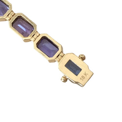 Bracelet Ligne en or jaune et tanzanites - Castafiore