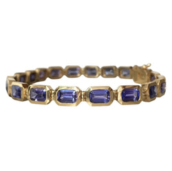 Bracelet Ligne en or jaune et tanzanites - Castafiore
