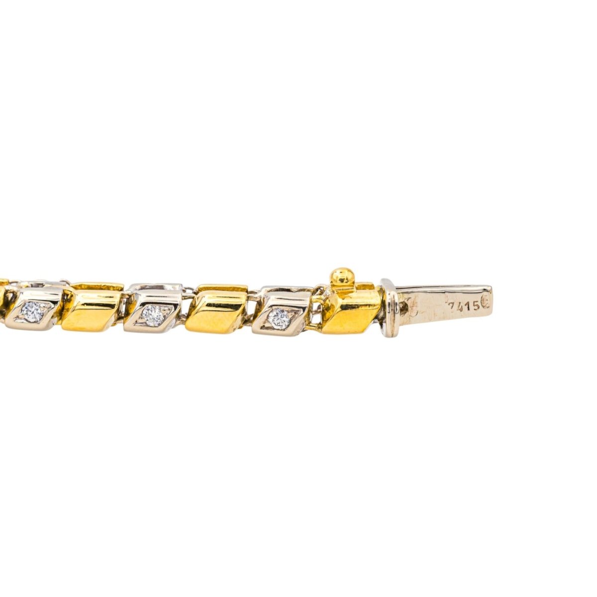 Bracelet Ligne en or jaune, or blanc et diamants - Castafiore