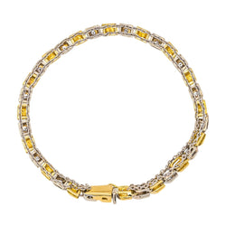 Bracelet Ligne en or jaune, or blanc et diamants - Castafiore
