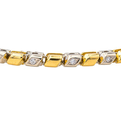 Bracelet Ligne en or jaune, or blanc et diamants - Castafiore