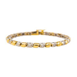 Bracelet Ligne en or jaune, or blanc et diamants - Castafiore