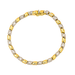 Bracelet Ligne en or jaune, or blanc et diamants - Castafiore