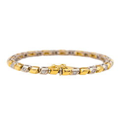 Bracelet Ligne en or jaune, or blanc et diamants - Castafiore